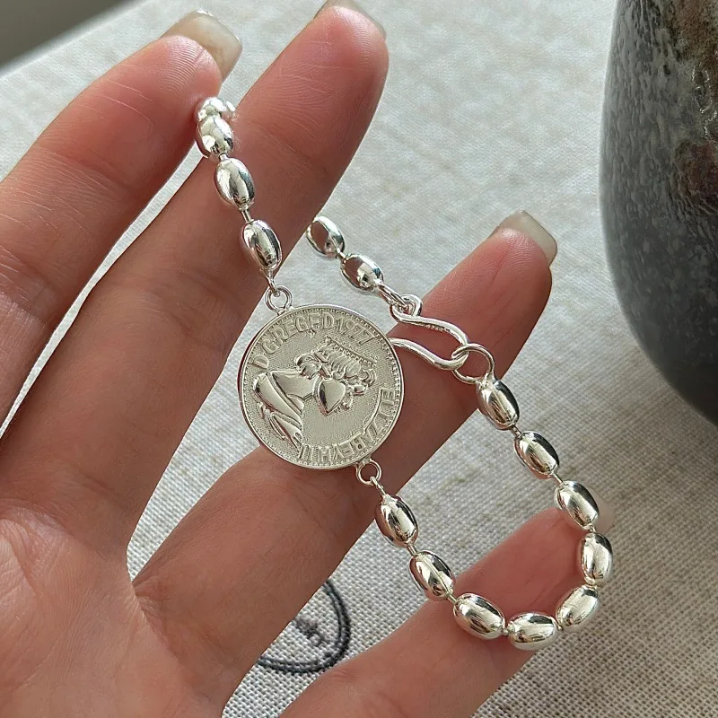 

[Cciris.Com] S925 Silver Bead Portrait Bracelet Nickel Free Lead Safe Hypoallergenic Minimalist Wholesale Stacking for Women