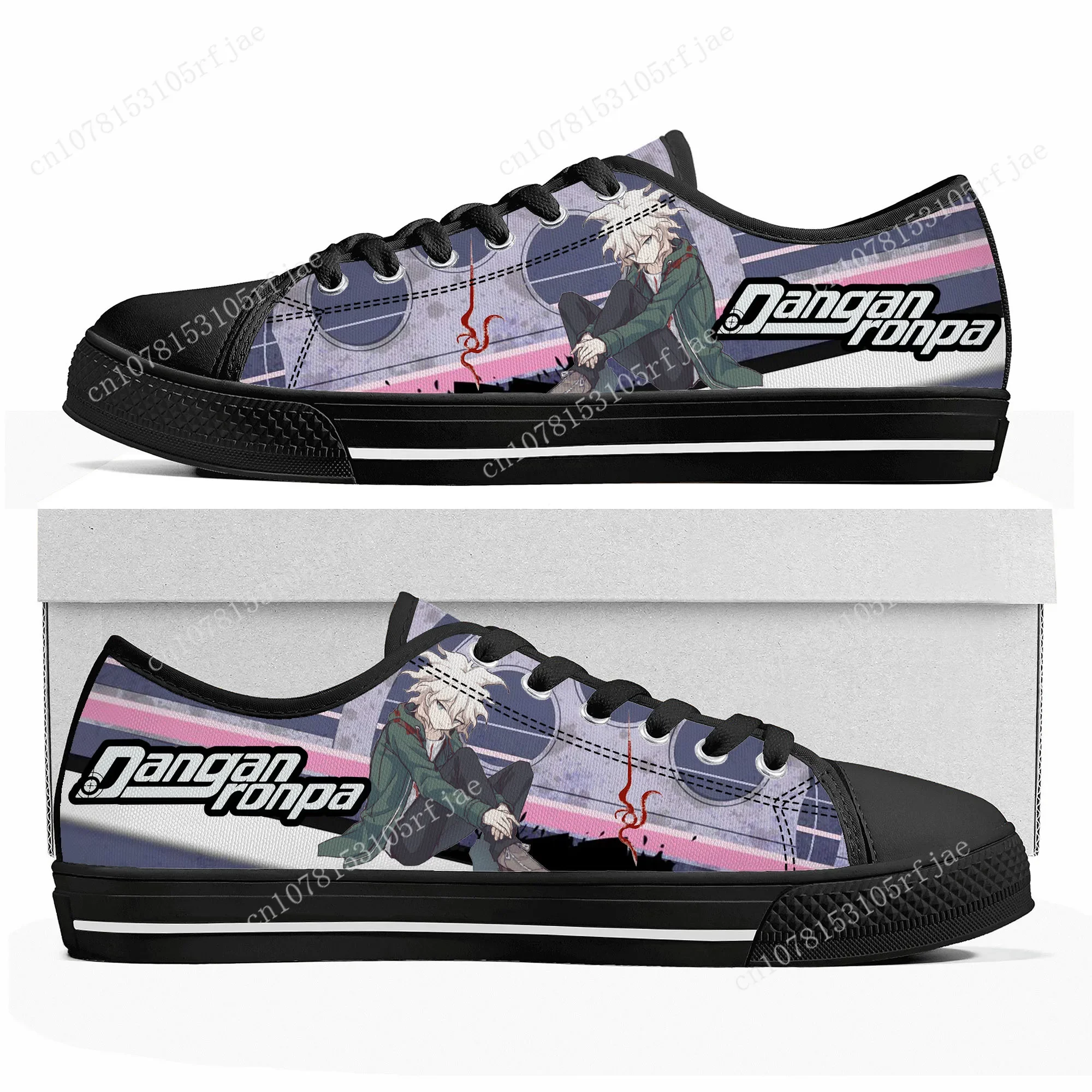 Cartoon Game Danganronpa Komaeda Low Top Sneakers Womens Mens Teenager Shoes Casual Tailor Made Canvas Sneaker