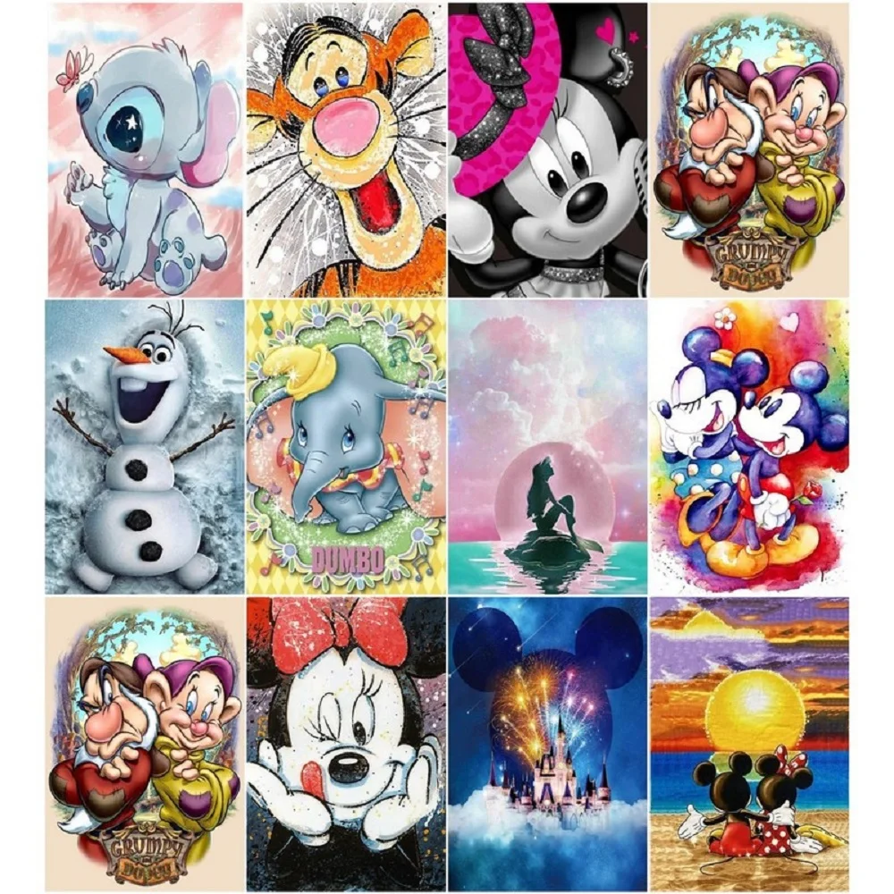 

Disney 5D Diamond Painting Cartoon Princess Mickey The Lion King DIY Sticking Drills Embroider Handiwork Hobby Decoration Draw