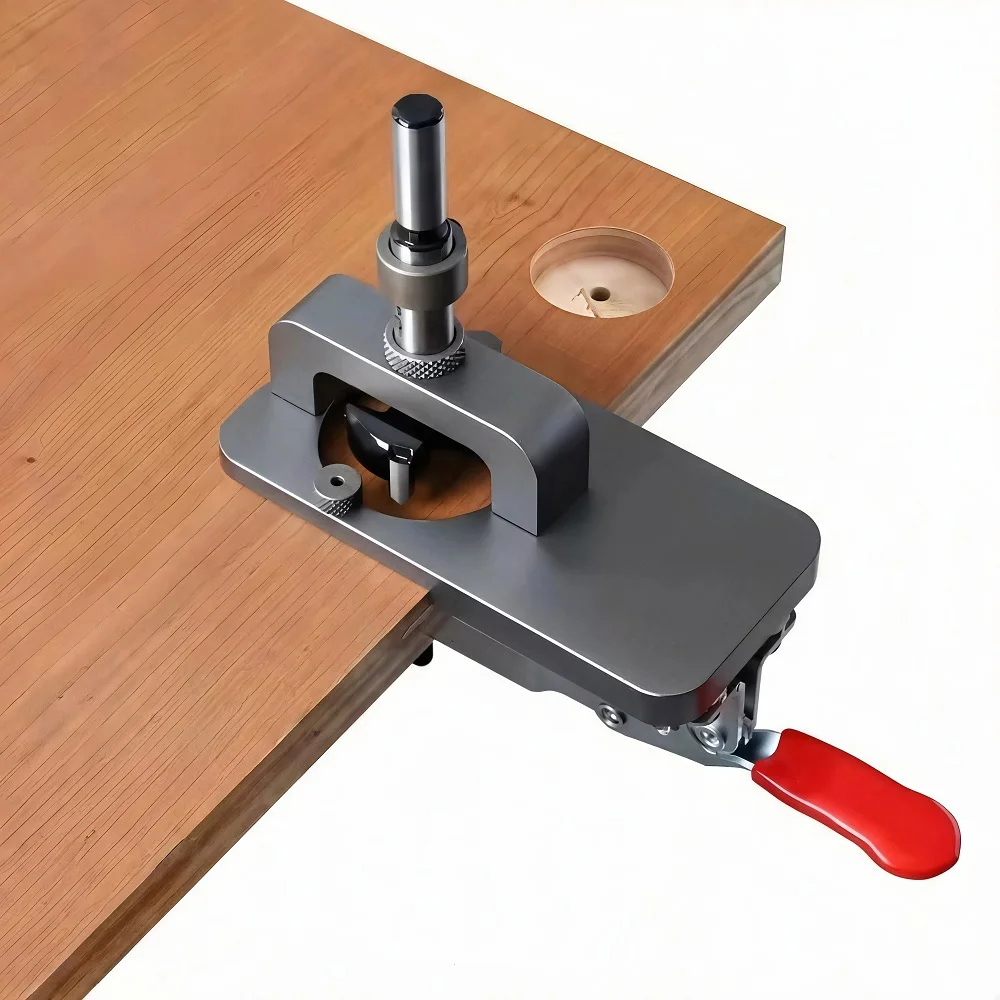 

35mm Hinge Jig Kit - Adjustable Drill Guide Template for Cabinet Doors, Woodworking Positioning Tool with Depth Stop