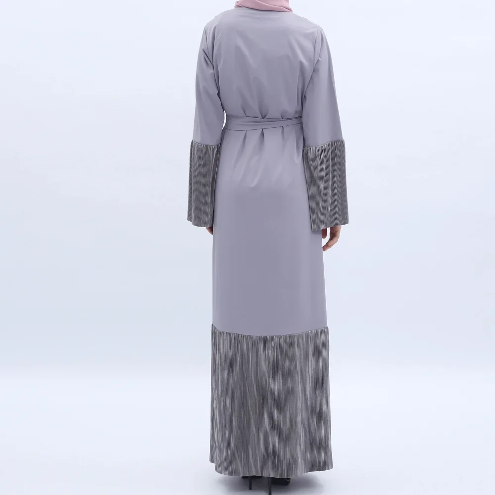 Vestido musulmán de retazos Simple para mujer, ropa Slamic de Indonesia malaya, cárdigan sólido para mujer, moda árabe de Oriente Medio, Abaya