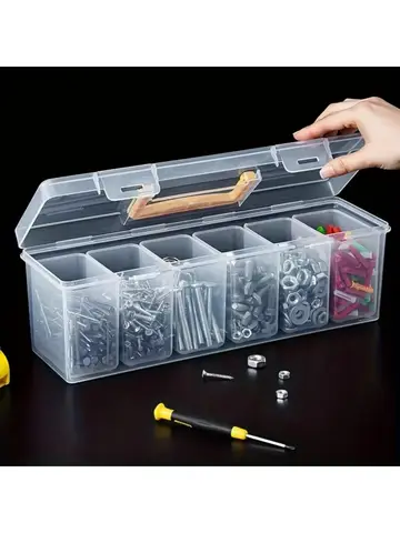 1/7pcs Tool Parts Storage Box Set Multi-Compartment Tool Organizer Sorting Box for Screws Wrenches Hardware Accessories Toys