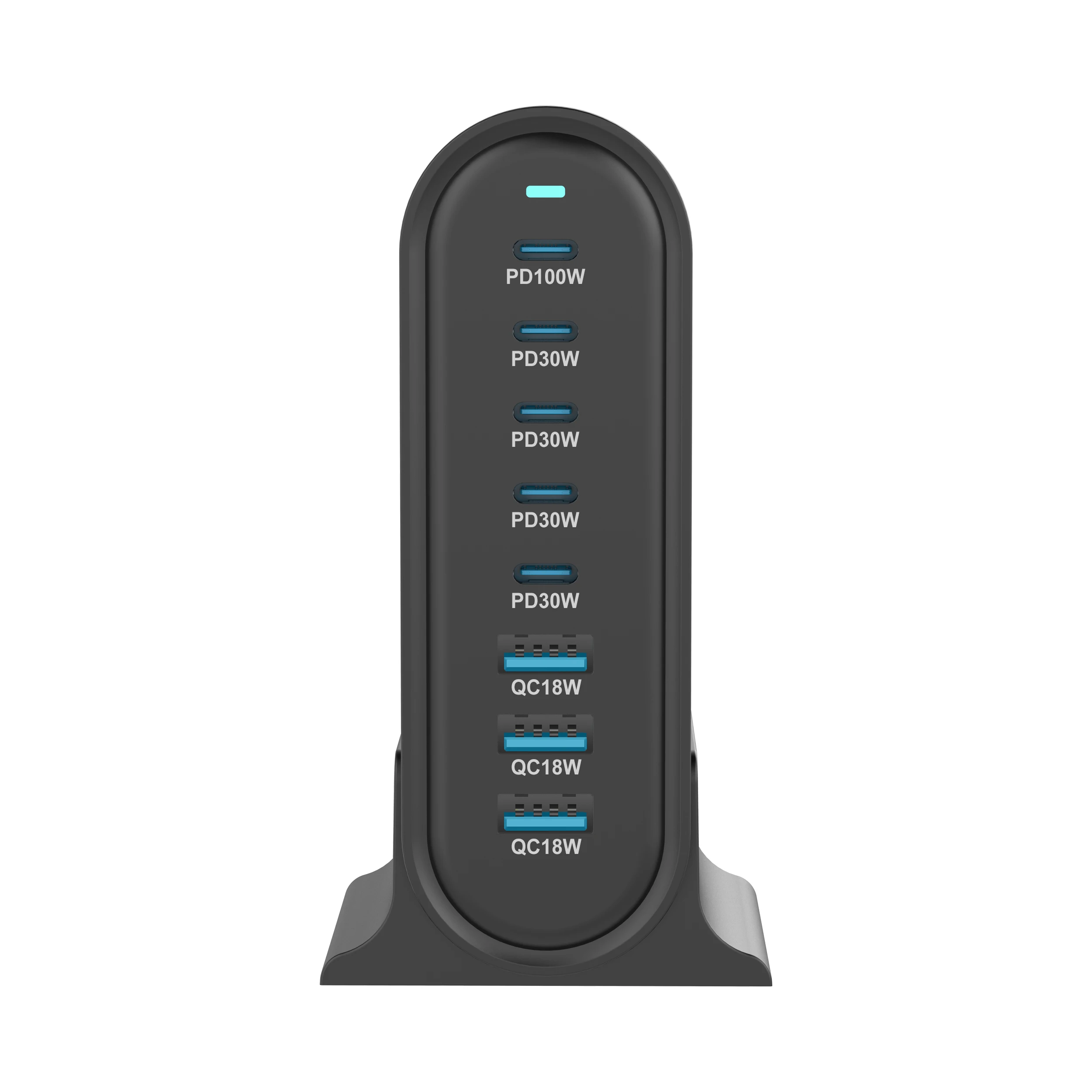 268W Desktop GaN Charger 8-port USB Type C PD Charger Fast Charge 3.0 USB Type C Fast Charger Mobile Phone Charger For iphone15