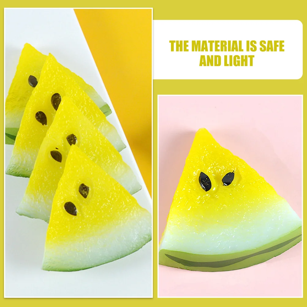 

6Pcs Mini Artificial Watermelon Slice Realistic Resin Fruits Decoration for Mini House Scene Layout Accessories