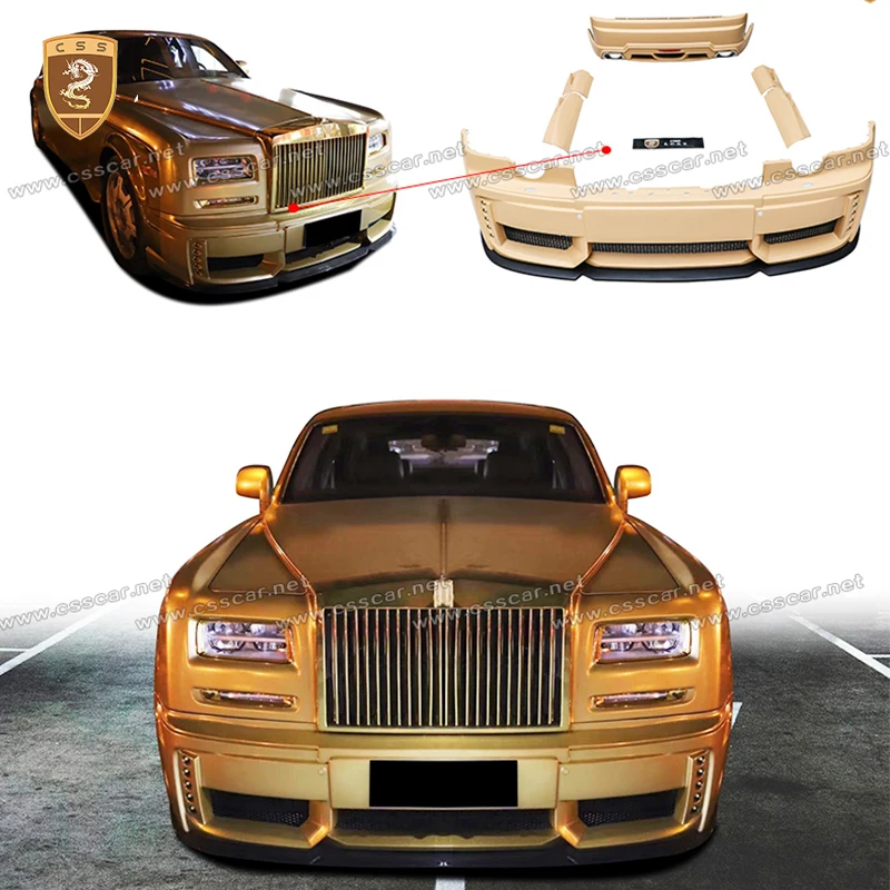 WD Style Car Front Rear Bumper Guard For Rolls-Royce Phantom 2004-2012 FRP Material Side Skirt Splitter Diffuser Bumper Body kit