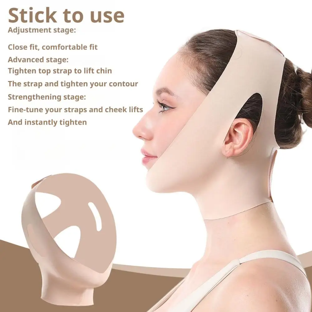 V Line Face Lifting Belt Facial Mask Cheek Lift Up Bandage Double Chin Reducer Breathable Sleeping Face Lift
