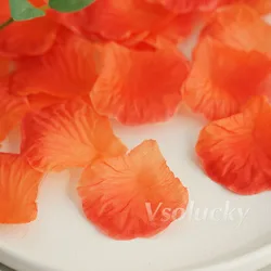 1000Pieces Orange Sunset Silk Rose Petals Flower Confetti Wedding Favours Event Party Decorations Lot Colors
