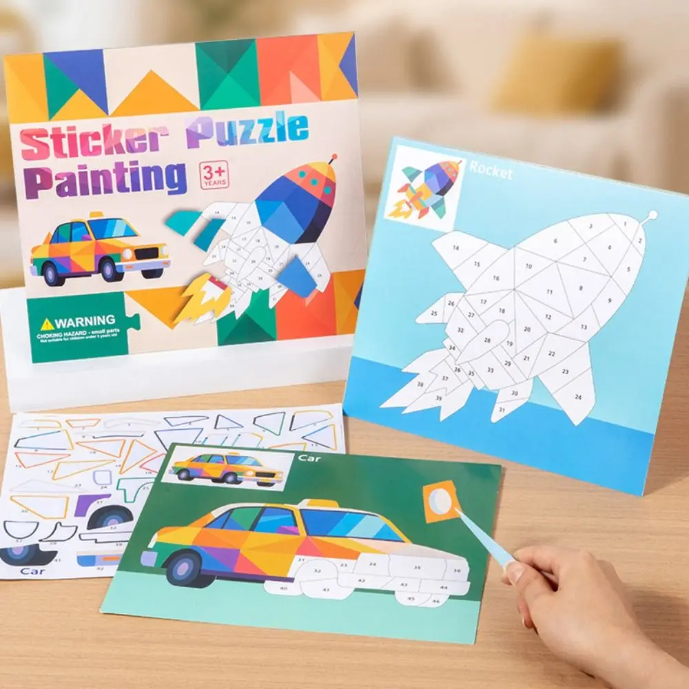 

Paper 3D Geometric Sticker Books Educational Toys Montessori DIY Paste Material Kit Cute Handmade Animals Sticker Book Children