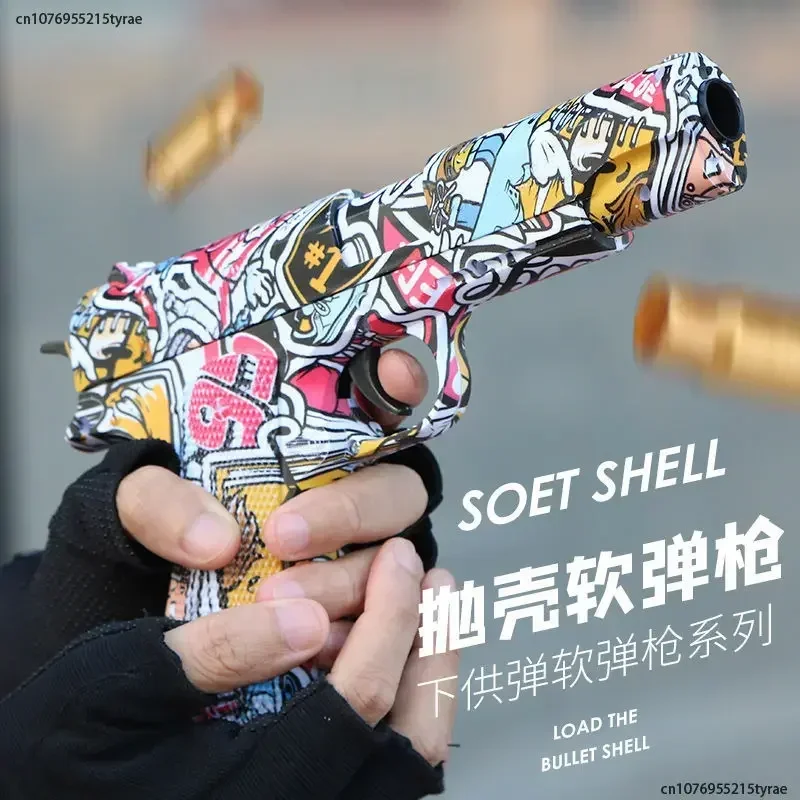 2024 M1911 Colt Graffiti juguetes pistola de expulsión Airsoft pistola balas suaves dardos para niños deportes al aire libre CS pistola de tiro