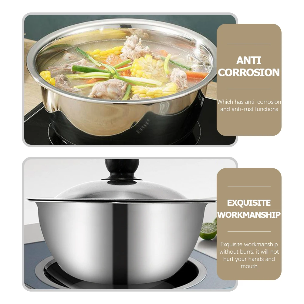 

Stainless Steel Soup Basin Large Capacity Multi-Function Dough Mixing Egg Beating Bowl Lard Storage Food Container Kitchen Tool