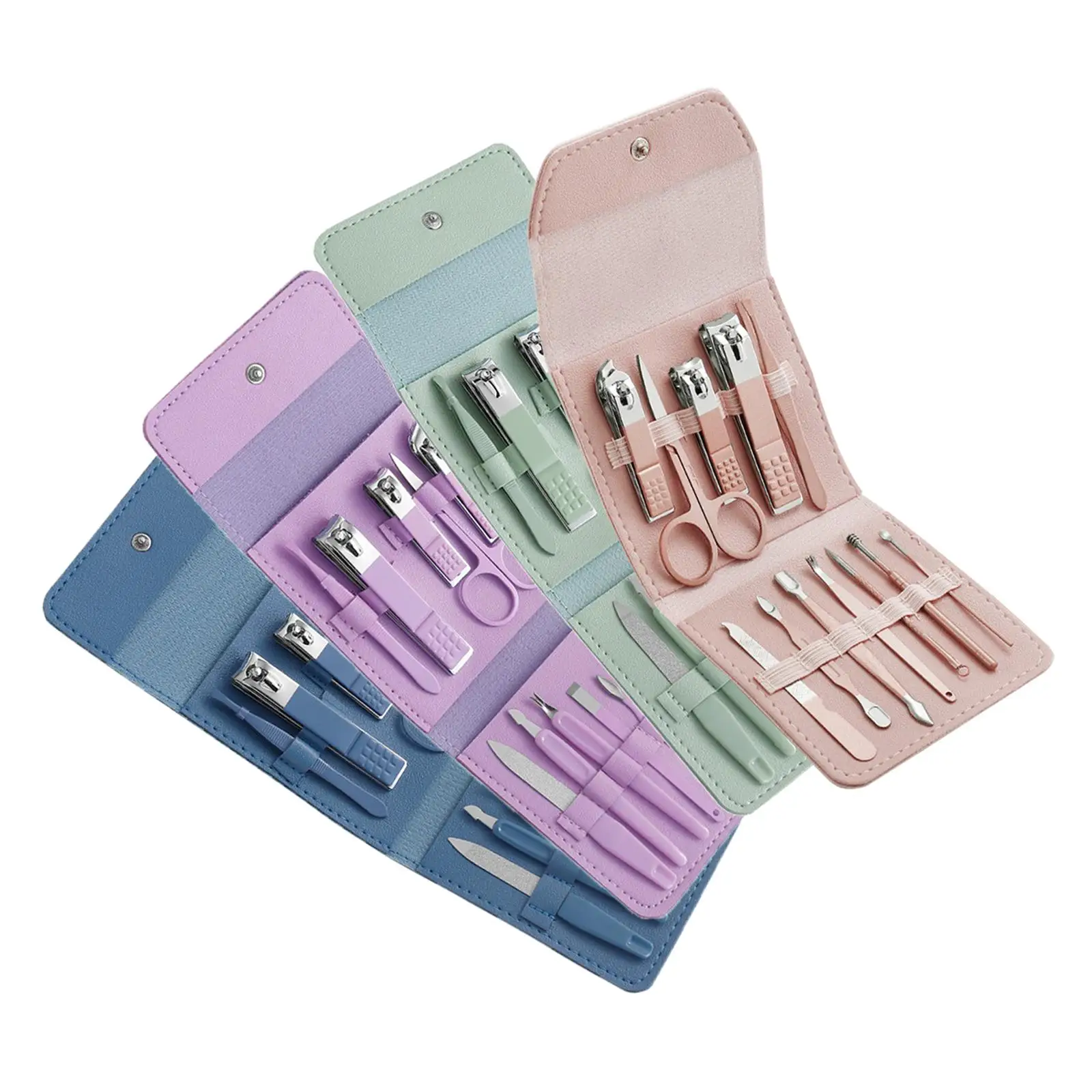 12Pcs Portable Manicure Set for Men Women Toenail Trimmer Scissors Nail Kit Grooming Kit Pedicure Kit Nail Files