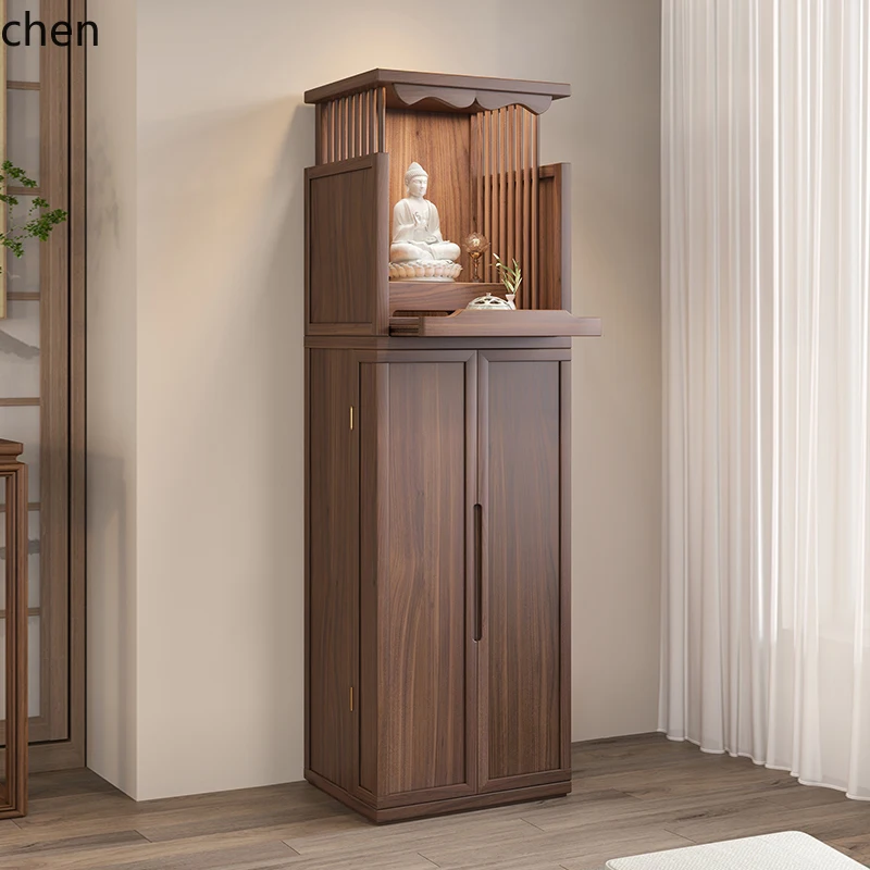 

QZT black walnut casket stand cabinet offering table shrine household offering table Buddhist cabinet