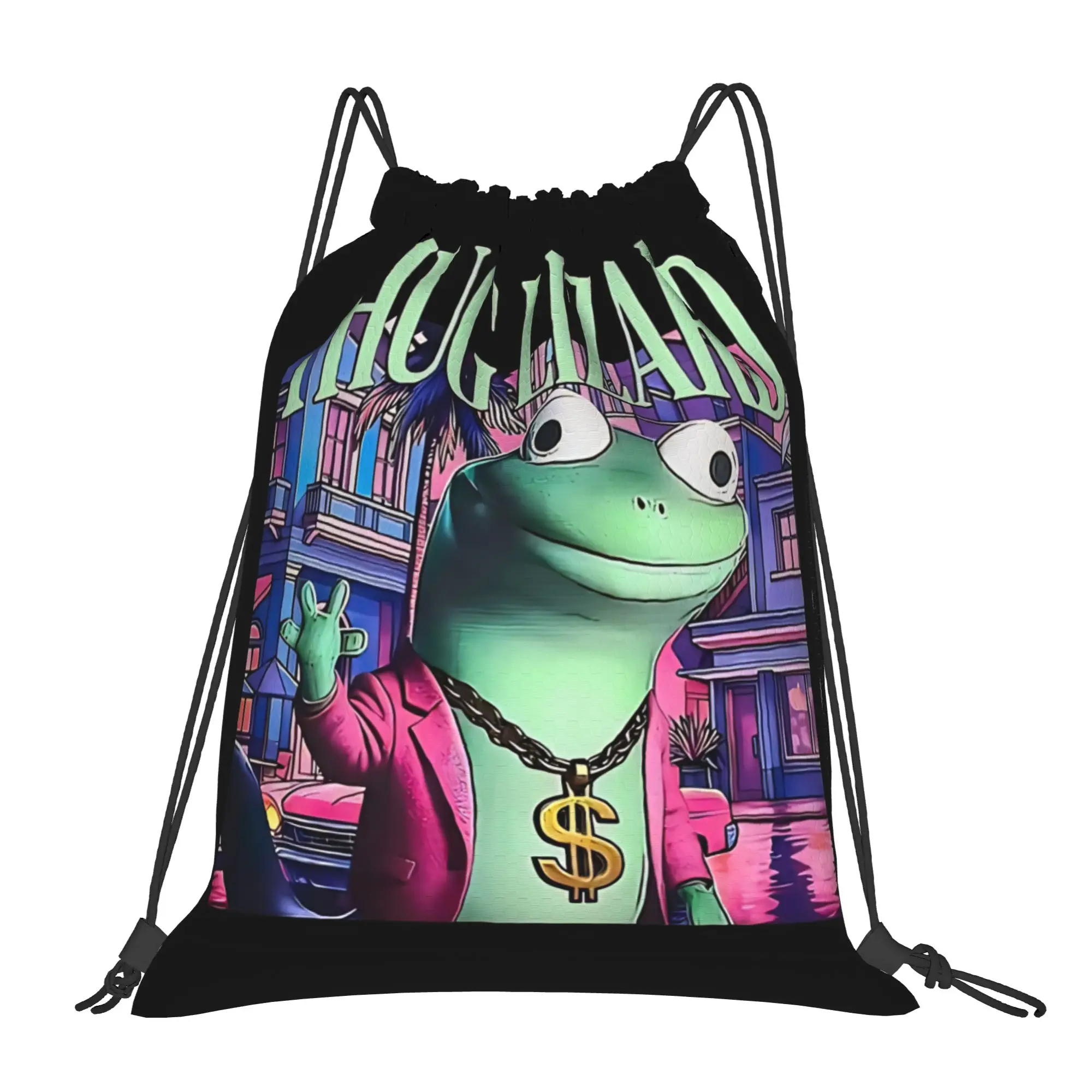 Lizard Thug Lizard Portable Hiking Riding Gym Drawstring Storage Sporty Backpacks