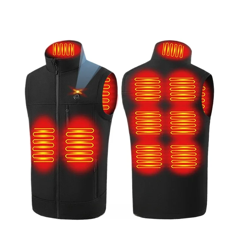 Waistcoat standing collar electric waistcoat cotton vest USB power intelligent constant temperature heating suit