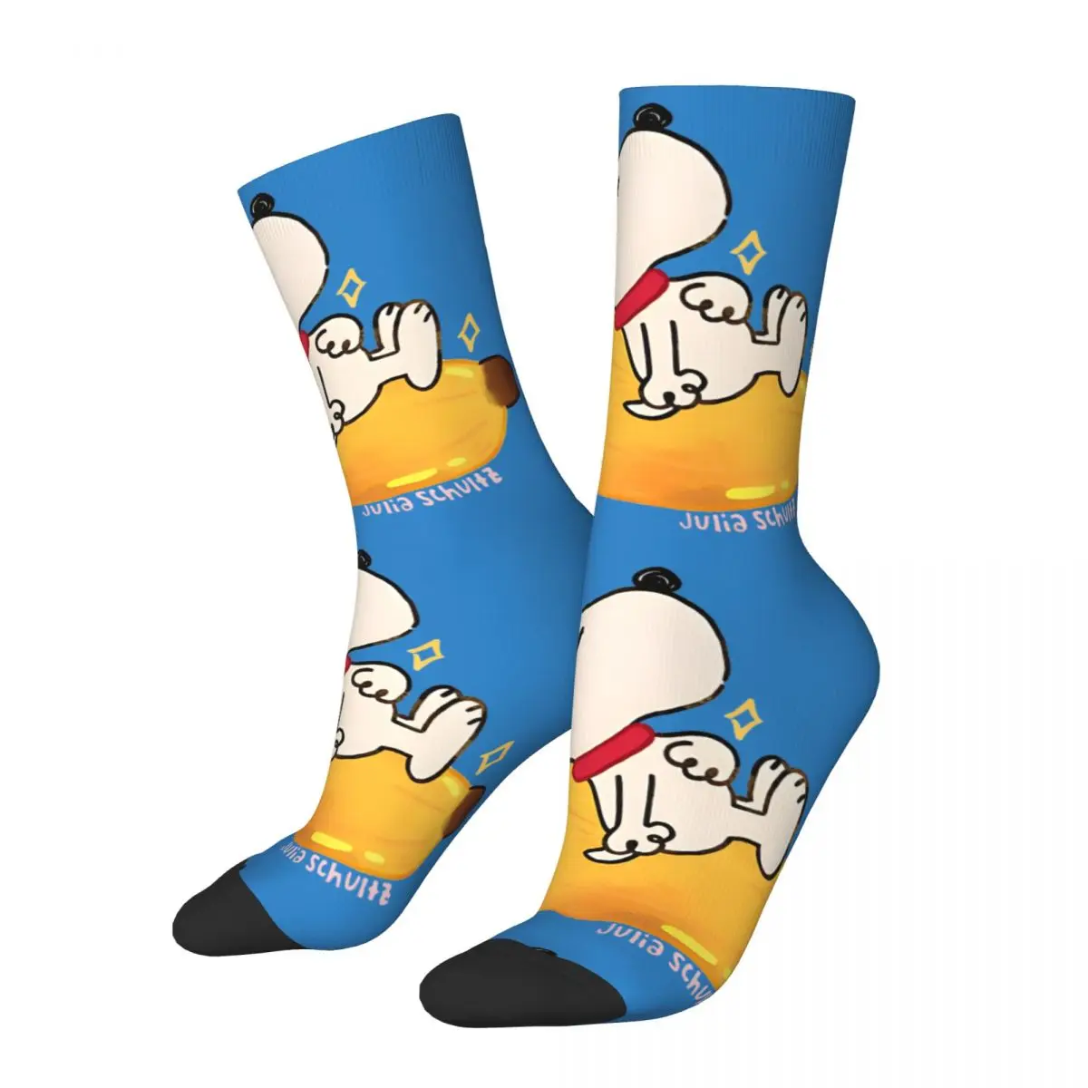 Crazy compression Banana Dog Snoopy Inspired Sock for Men Vintage Peanuts Snoopy Seamless Pattern Crew Sock Casual