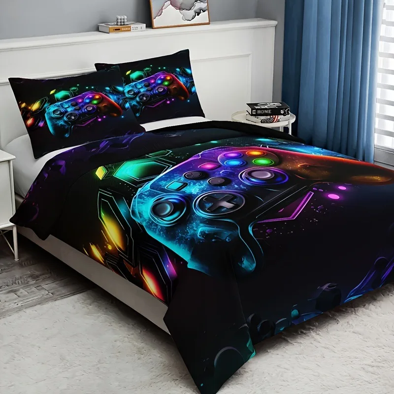 Cartoon Technology Game Controller Duvet Cover Set 3D High-definition Digital Printing Down Pillowcase Bedding Quilt Cover