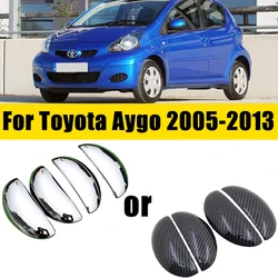 Toyota aygo 2005-2013、2006、2007、2008、2009、2010、2011、用のクロームドアハンドルカバー、スクラッチ防止カードア、トリム、abs