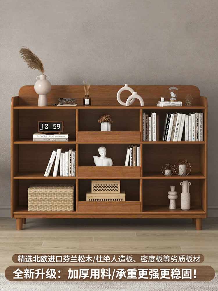 

Floor-to-ceiling bookshelves, living room low cabinets, storage cabinets, household children's walnut