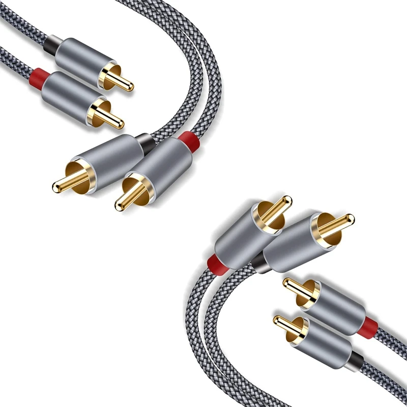 

2 стерео-кабеля RCA, [6 футов/1,8 м, двойной экранированный позолоченный] стерео-КАБЕЛЬ 2RCA «папа»-2RCA «папа» для домашнего кинотеатра