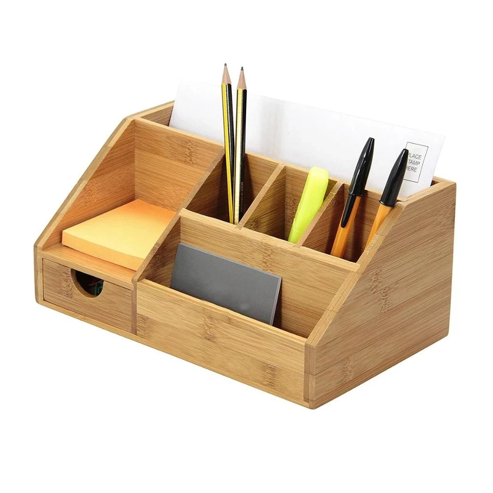 

Multifunctional Wooden Office Desktop Storage Box Desk Clutter Storage Box Pen holder desk organizer organizador de escritorio
