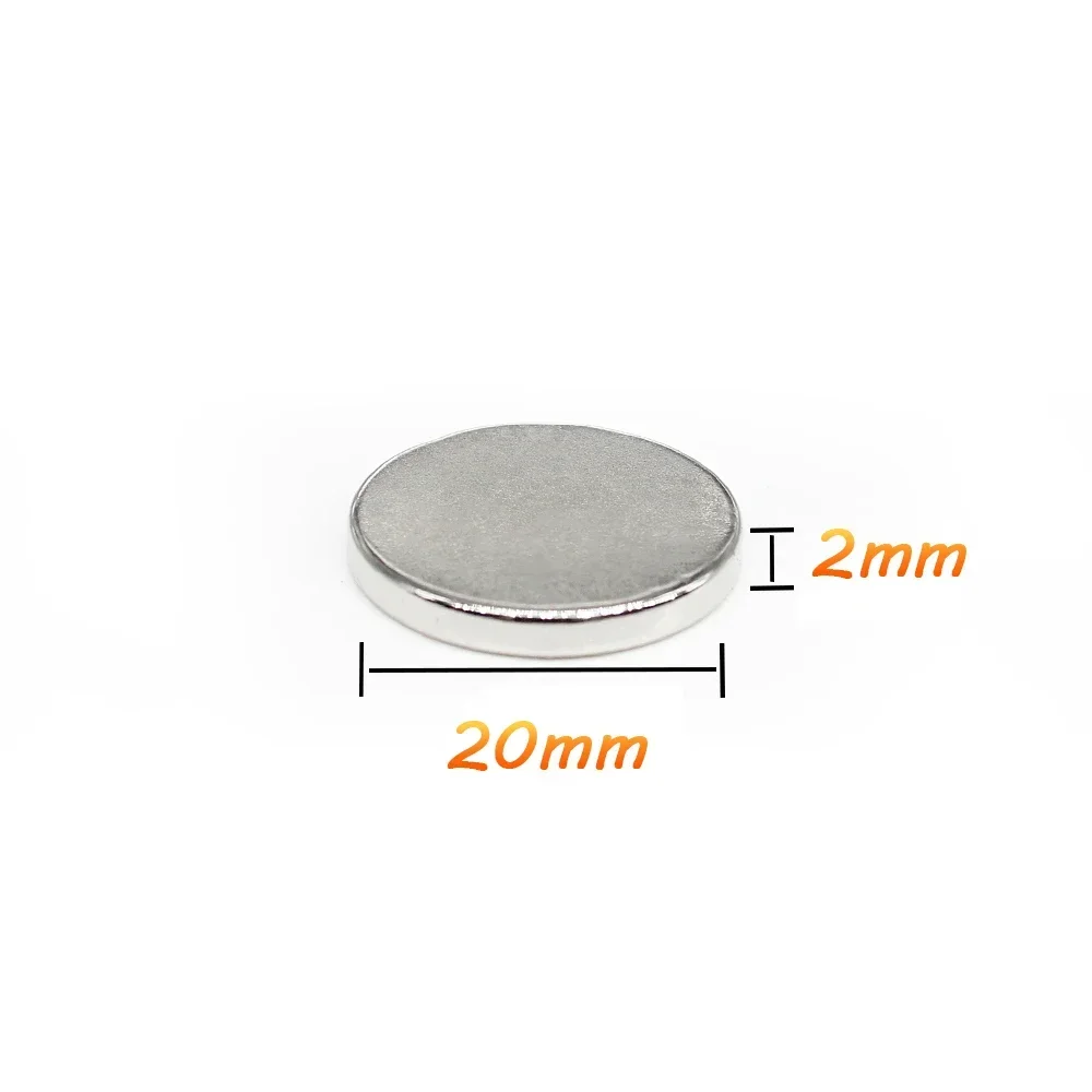 5/10/15/20/30/50/100PCS 20x2 mm Round Search Magnet N35 Permanent Neodymium Magnets Disc 20x2mm Rare Earth Magnet Strong 20*2