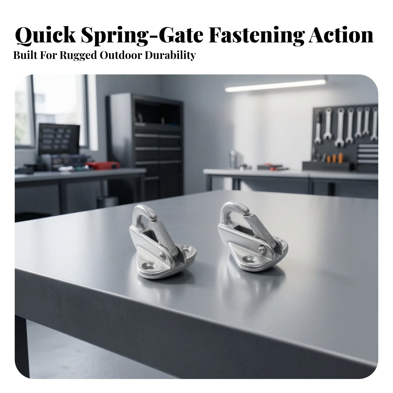 Spring Hook with Mounting Base Marine-Grade Triangular Base Spring Hook Hardware Rust Proof Latch Long-Lasting for Boaters
