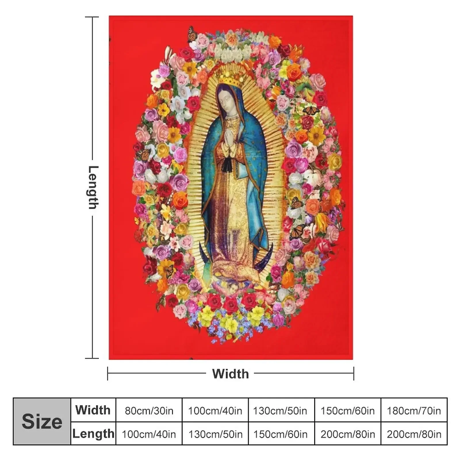 New Our Lady of Guadalupe Mexican Virgin Mary Saint Mexico Catholic Mask Throw Blanket Sofa Quilt Hair Blankets