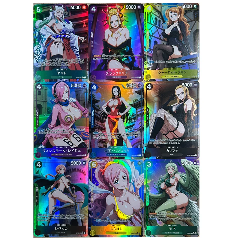

9pcs/set One Piece OPCG Nami Boa Hancock Nico Robin DIY self-made Color Flash Card Anime Game Collection Card Gift Toy 63*88mm