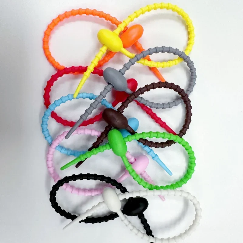 Pcs/Lot Silicone Reusable Bag Ties Twist Wire Fasten Cable Zip Tie Headset Data Line Wire Universal Tie