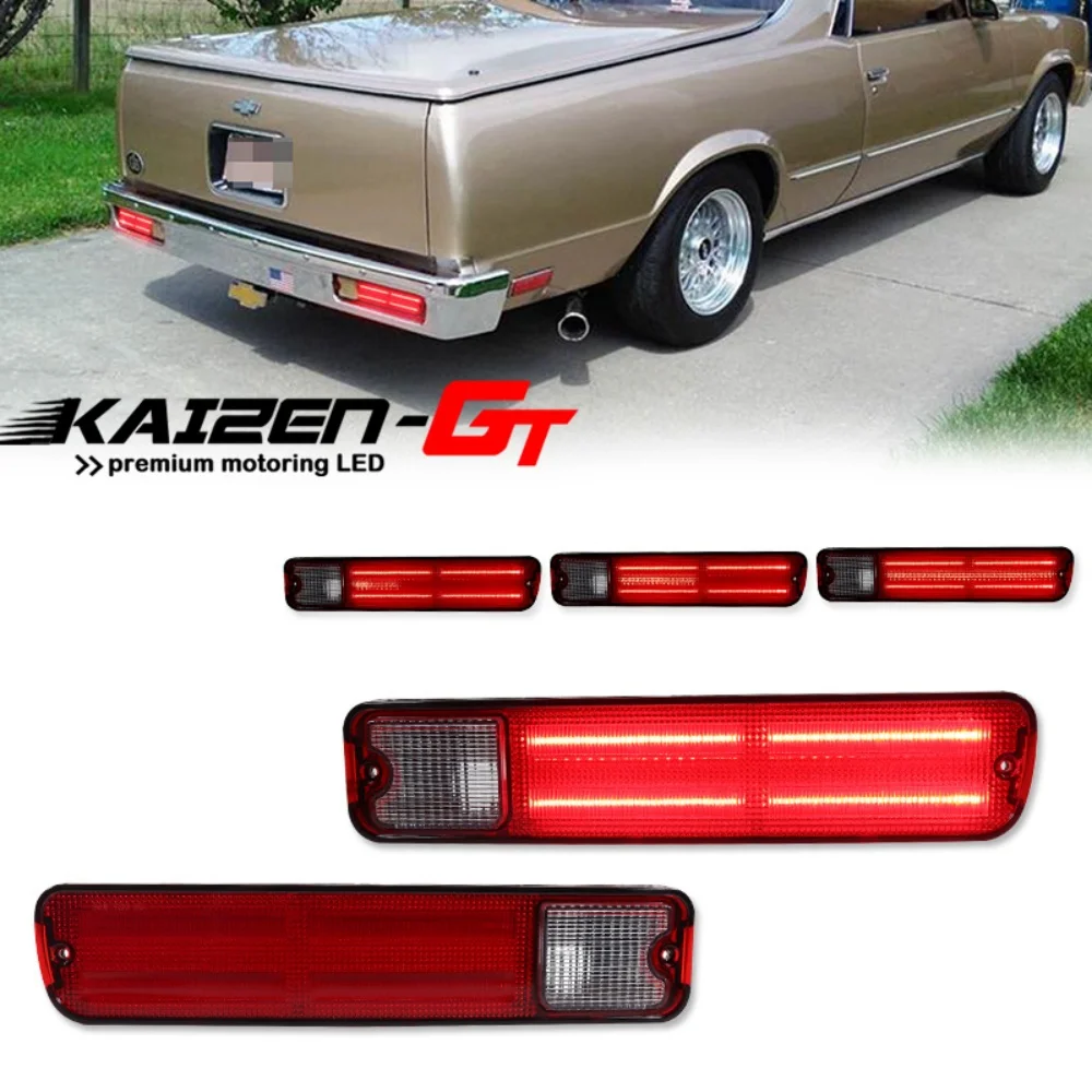 

LED Rear Bumper Reflector Tail/Brake Lights w/ Sequential Turn Signal For Chevrolet Malibu El Camino For GMC Cabellero 1979-1987