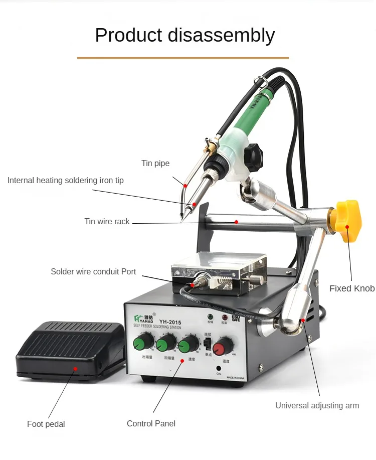 YH2015 Automatic Soldering Machine High-power Foot-operated Tin Soldering Iron 375c Tin Constant Temperature Soldering Station