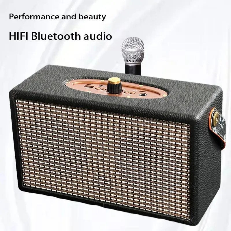 

Immerse in High-Quality Sound with the 5.0 Home Plug-in Speaker and Vintage Wireless Subwoofer Speaker Combo