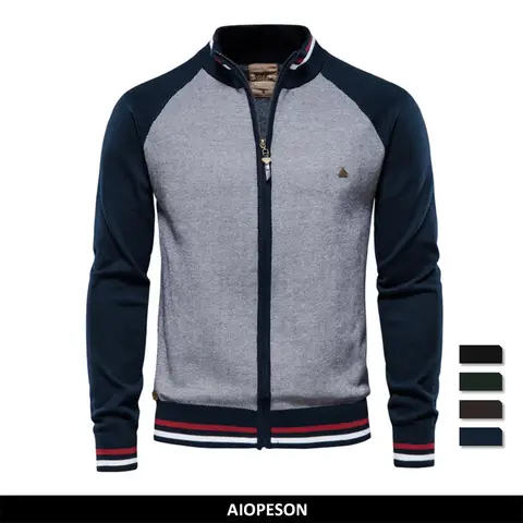 AIOPESON Cardigan impiombato uomo Streetwear Casual maglione di cotone di alta qualità uomo inverno moda Cardigan di marca per uomo