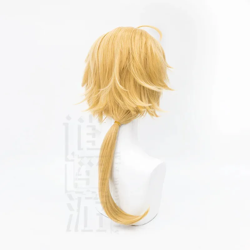 

qq34Высокое качество Thoma Cos 55 см золото средней длины термостойкие синтетические волосы Хэллоуин вечерние аниме косплей парики + парик C