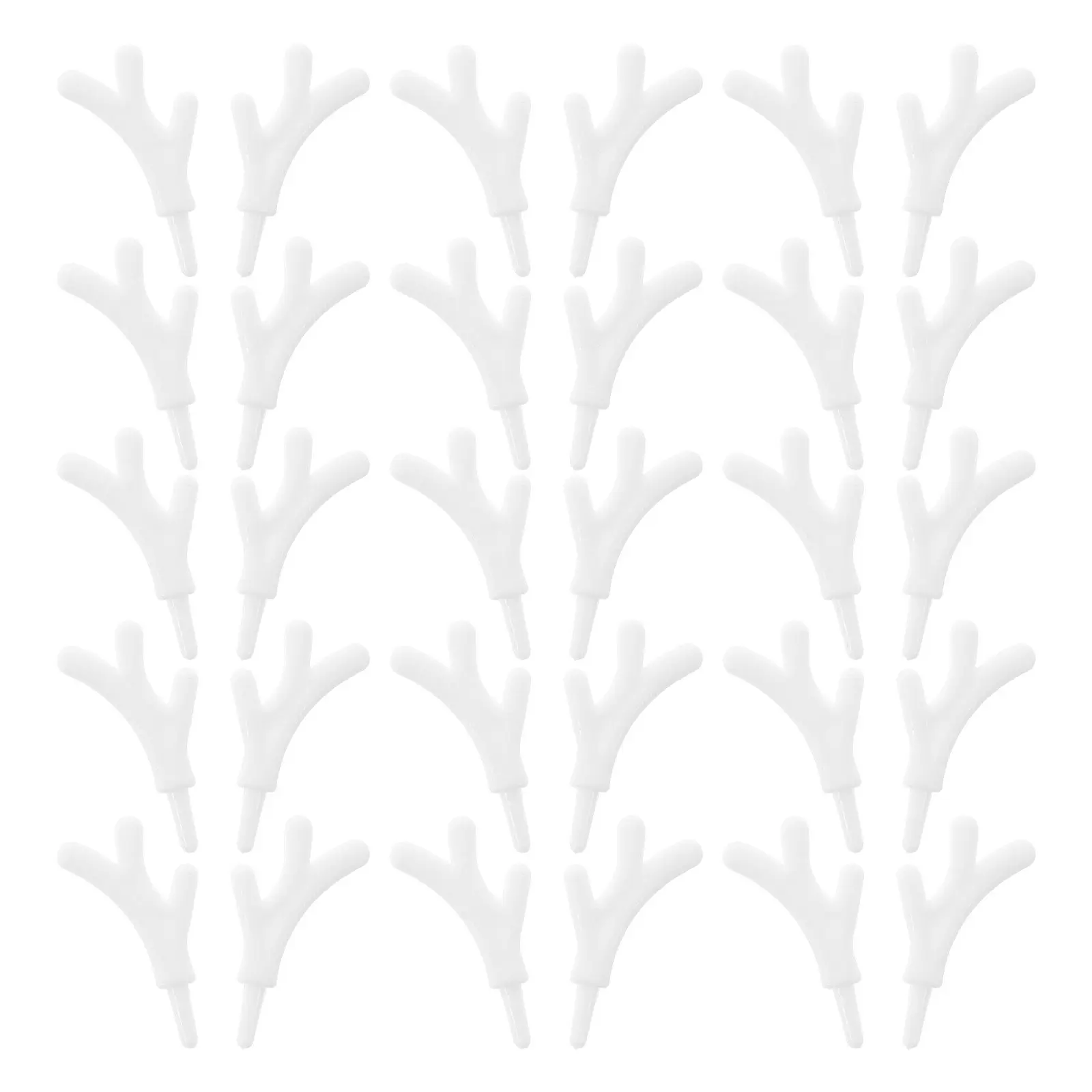 

100 шт. пластиковых белых ручек-снеговиков, веток и рожков для рождественского декора, аксессуары для рукоделия, украшения для дома, отеля, праздников