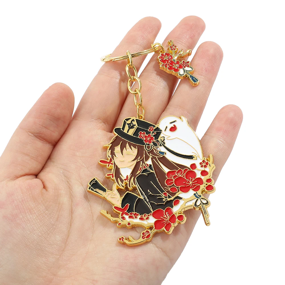 Game Keychains Genshin Impact Zhongli Scaramouche Diluc Fans Jewelry Cosplay Accessories Cute Bag Pendant Friend Gifts