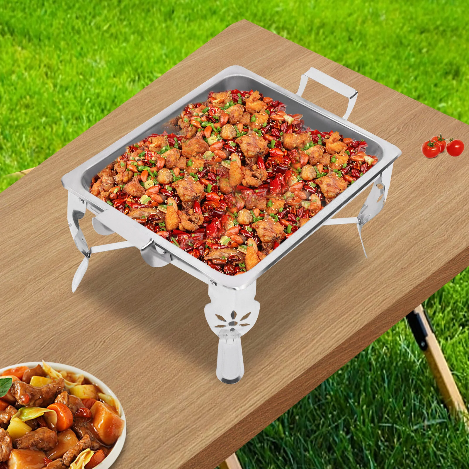 6l Stainless Steel Handle Dining Stove 1.8kg Chafing Dish for School and Hotel Dinner Plates