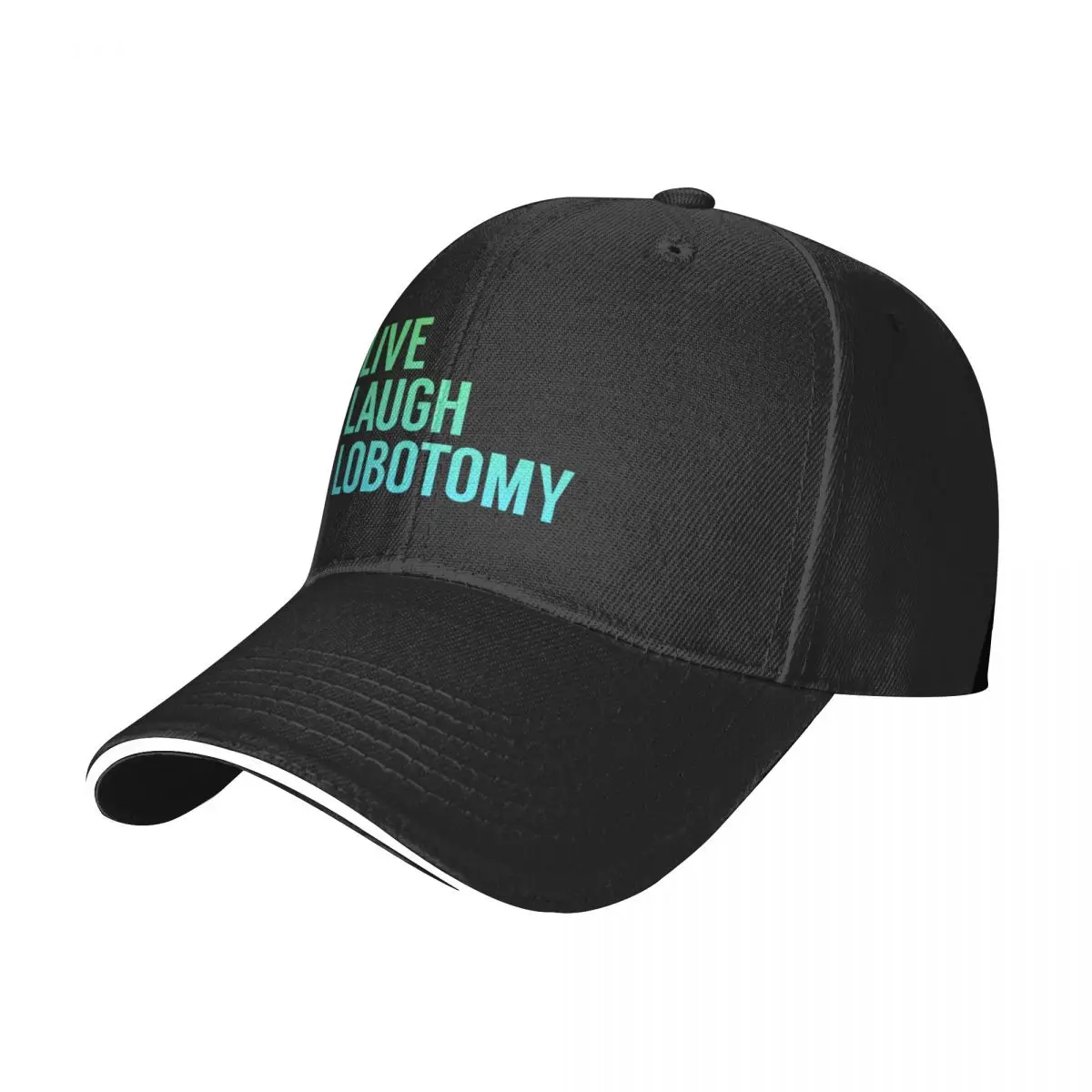 Live Laugh Lobotomy in Blue Green Gradient Baseball Cap Hood New In The Hat Women's Golf Wear Men's