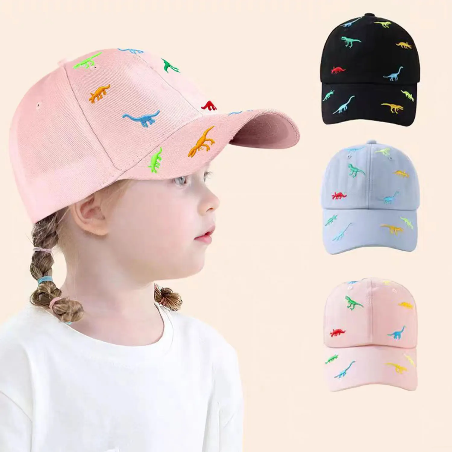 Children's baseball cap small dinosaur duck tongue cap boys and girls brother and sister models buddy cap breathable sunshade