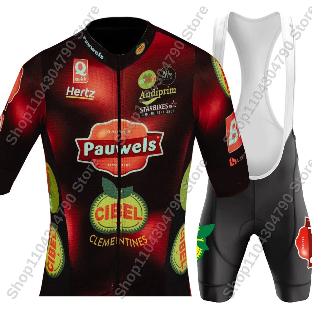 2025 Pauwels Sauce - Cibel Clementines Cycling Jersey Set Belgium Clothing Road Bike Suit Bicycle Shirt Shorts MTB Ropa Maillot