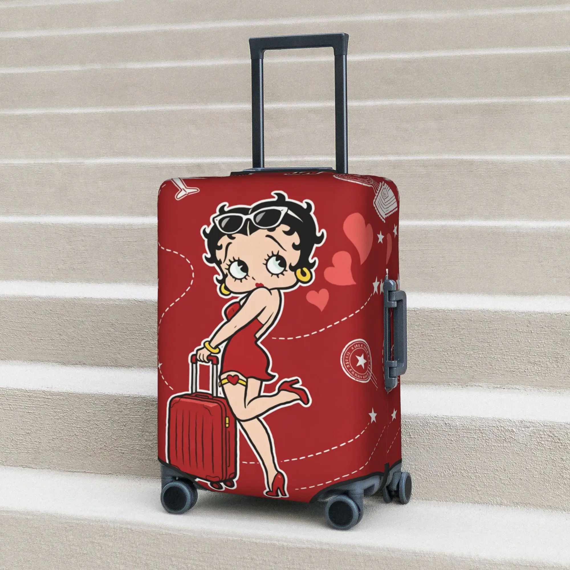 Custom B-Bettys Cartoon Boop Luggage Cover Elastic Girl's Heart Cute Travel Suitcase Protective Covers Fits 18-32 Inch view 6
