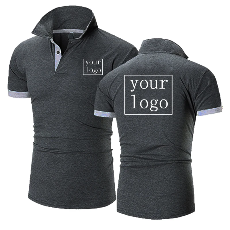 2024 Fashion New Men\'s Polo Shirt Custom Your Logo Short Sleeve Lapel T-Shirt Summer Business Casual Personalized Polo Shirt