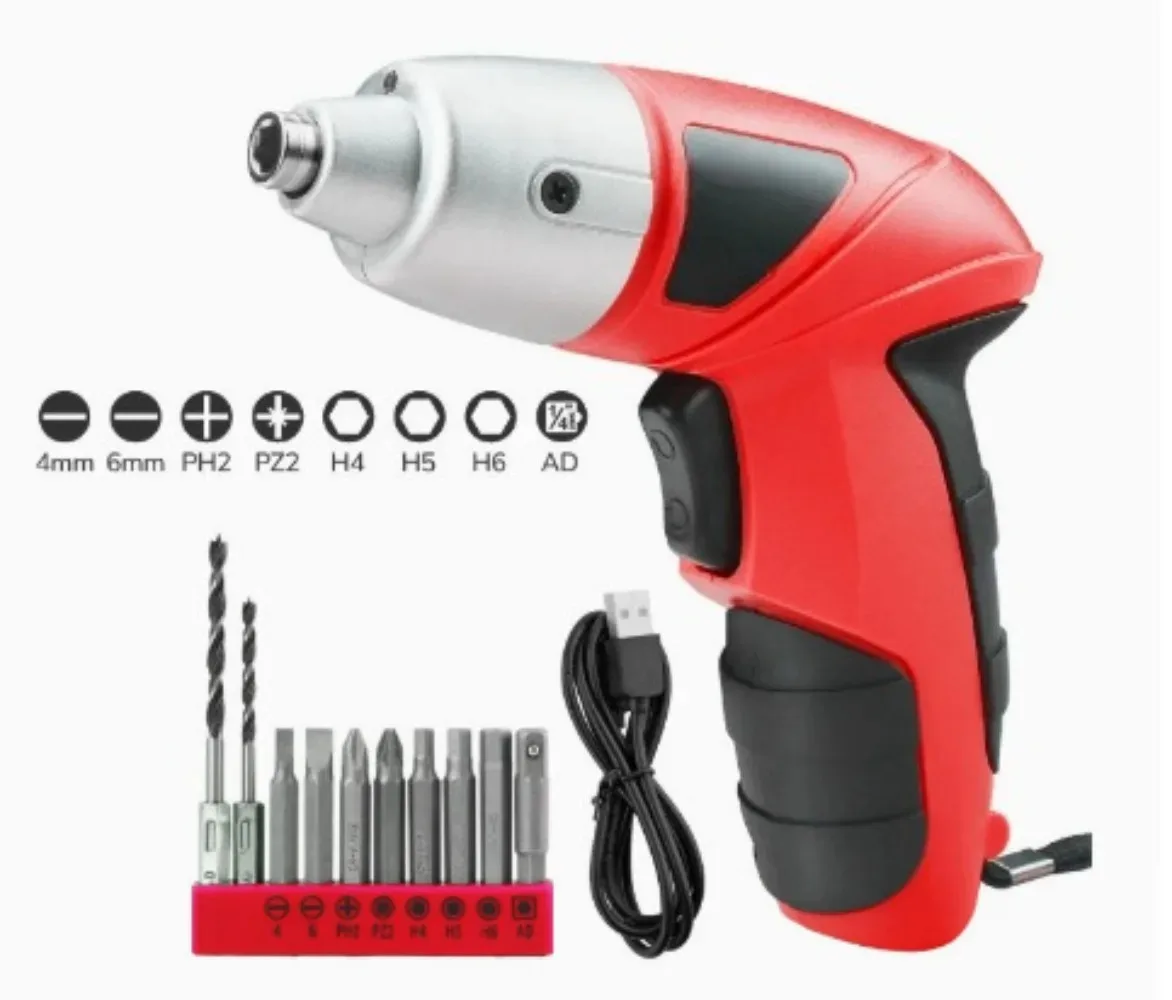 Electric screwdriver suit small for home handy gadget rechargeable hand drill multifunctional lithium battery suit power tool
