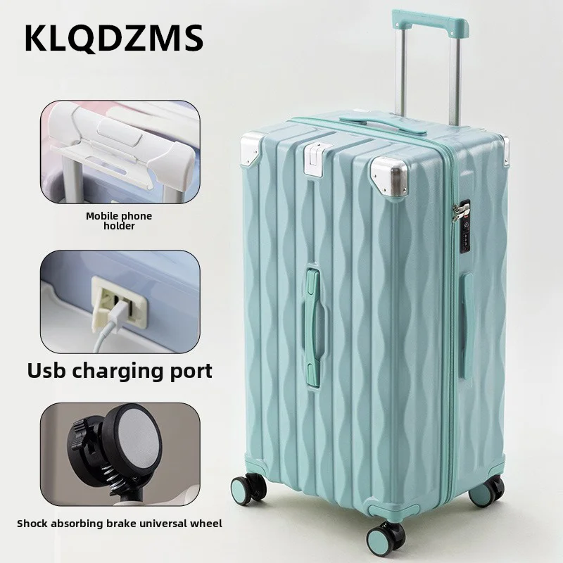 

KLQDZMS Luggage on Wheels 24"26"28 Inch Large Capacity PC Trolley Case Student Family Travel Essentials Women's Suitcase