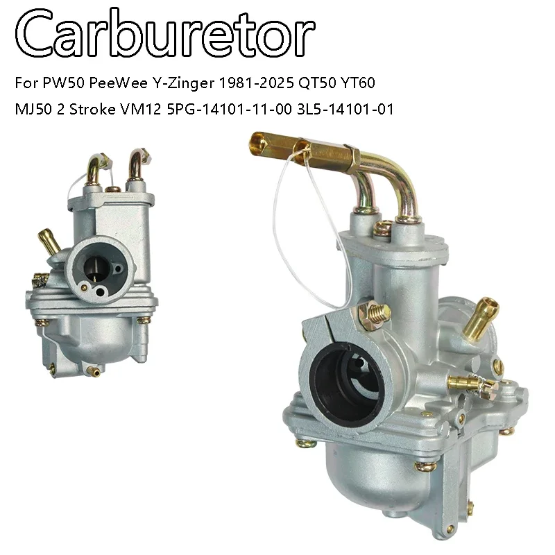 Carburetor PW50 For PW/QT/MJ/PY 50 Y-Zinger PeeWee Yamahopper YT60 Tri-Zinger Towny 1981-2026 5PG-14101-11-00 3L5-14101-01