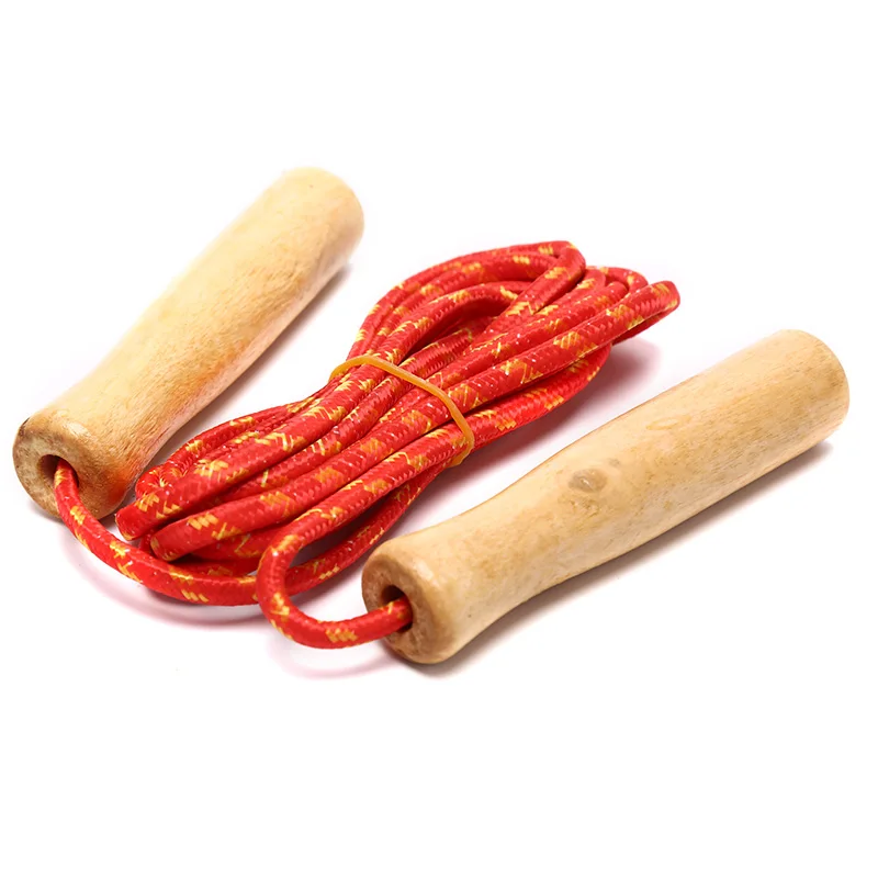 1PC Skipping Rope Practice Jump Wood Grip Handle Kids Fitness Equipment Training