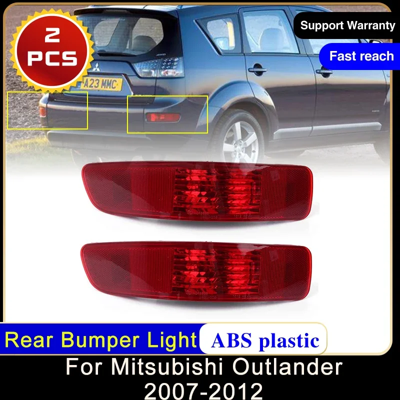 

2x для Mitsubishi Outlander CW ZG ZH 2007 ~ 2012, задний бампер, отражатель, стоп-сигнал, противотуманные фары, красные линзы, автомобильные аксессуары