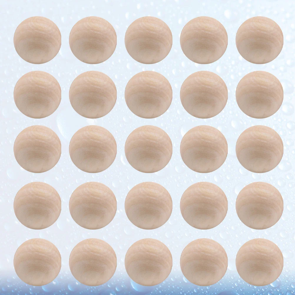 100 Pcs DIY Bead Crafts Jewelry Making Round Smooth Surface Beads Simple Wooden Bamboo Creative Accessories