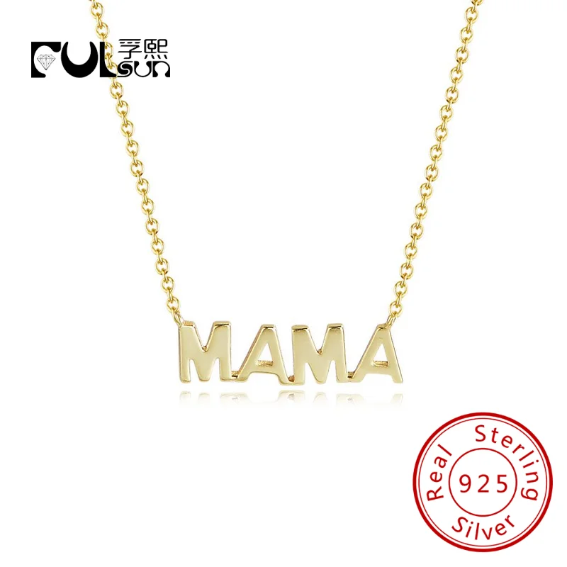 

Dainty Letter Charm Pendant Jewelry Plated Sideways Initial Mom MAMA Necklace Cross Women's Chains 925 Sterling Silver Necklace