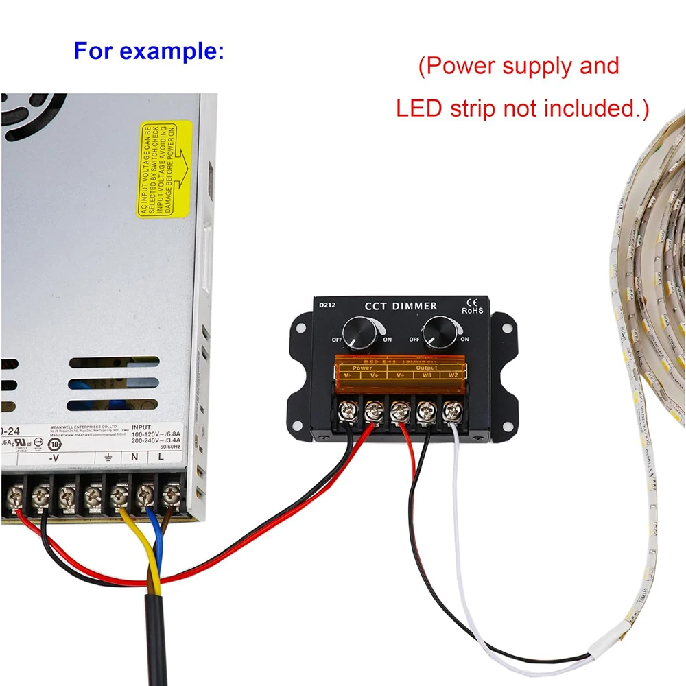 DC5V-24V 30A PWM LED Dual Color Temperature Dimmer Switch Adjust Color Temperature Brightness for CCT & Single color led Strip